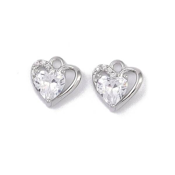 Brass Micro Pave Clear Cubic Zirconia Pendants