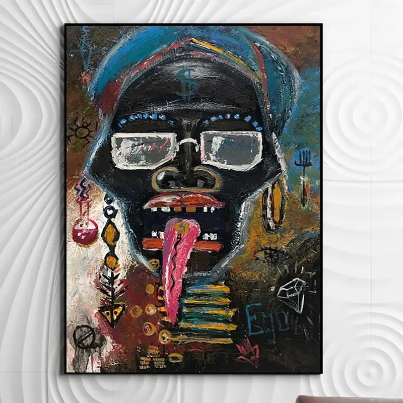 Abstract Skull Hand Painted Artwork Neo-Expressionism Painting Modern Textured Painting Contemporary Art | TRIBAL CHIEF