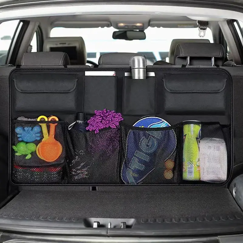 Car Trunk Storage Bag, 1 Count Large Capacity Car Trunk Organizer Bag, Multi-functional Car Rear Seat Back Storage Bag, Water...