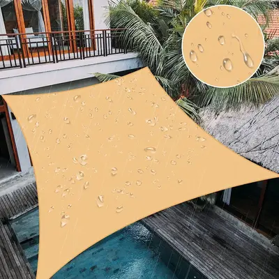 Waterproof Sun Shade Sail UV Block Canopy Awning Mesh Shade Umbrella for Backyard Pool Pergola Kit Deck Patio Cover Garden Ca...