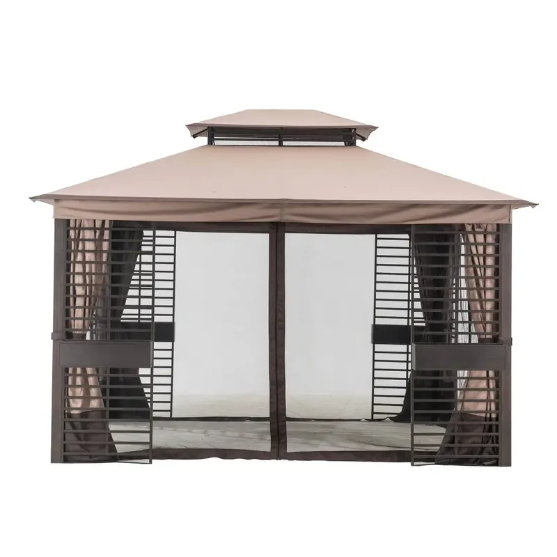 SUNJOY Dark Brown Replacement Mosquito Netting For Gt Soft Top W/ Flwr Boxes Gazebo (11x13 FT) L-GZ882PST-D Sold At Lowe's