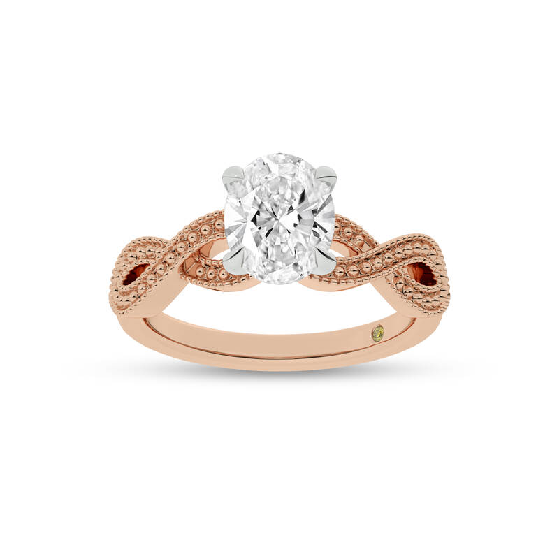 York Infinity Shank Oval Lab Grown Diamond Engagement Ring | 14K Rose Gold 2 1/2 CT. TW.