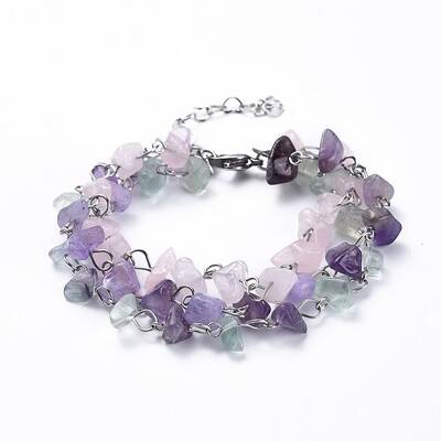 Chip Natural Mixed Stone Multi-strand Bracelets