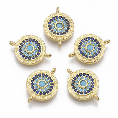 Brass Micro Pave Cubic Zirconia Links connectors