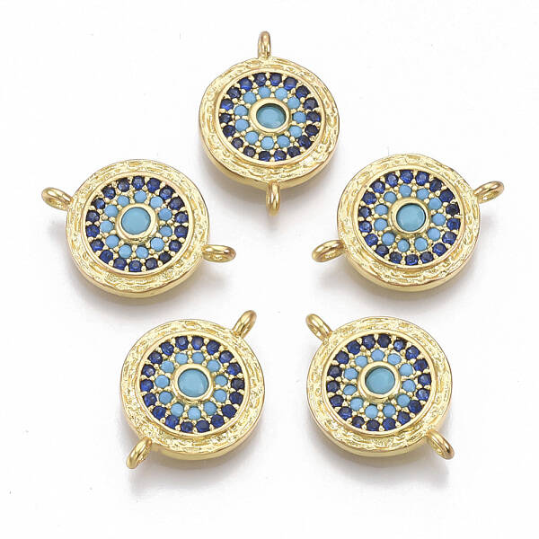 Brass Micro Pave Cubic Zirconia Links connectors