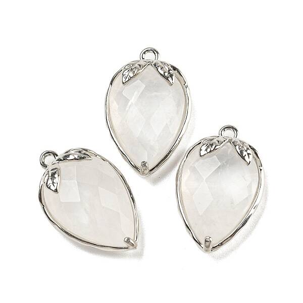 Natural Quartz Crystal Faceted Pendants