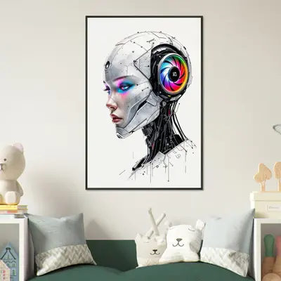 Symphony of Circuits - A Futuristic Portrait