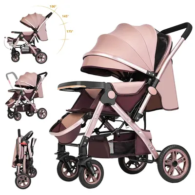 Baby Stroller Wagon, 3-in-1 convertible newborn bass stroller and adjustable backrest and awning, baby wagon 0-3 years old, k...