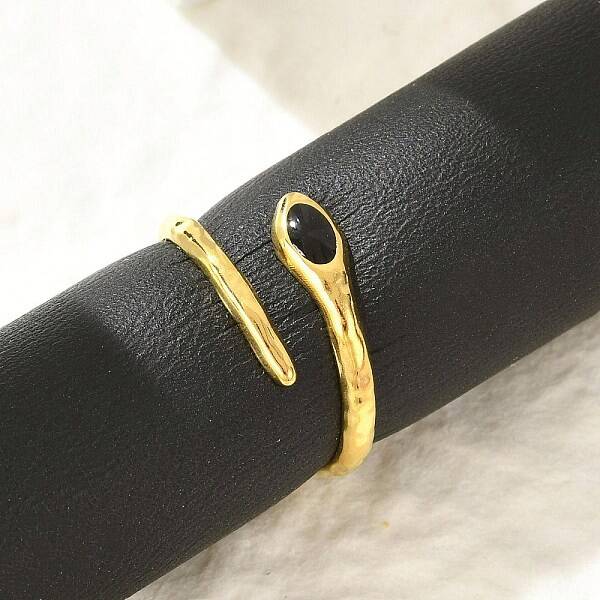 Snake 304 Stainless Steel Enamel Cuff Rings for Women