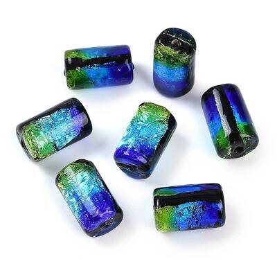 Handmade Silver Foil Glass Beads