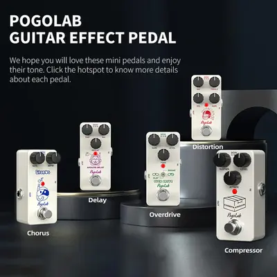 [Limited Time Deal] POGOLAB Guitar Effect Pedal, Analog Delay, Distortion, Overdrive, Compressor, Chorus Effect For Choose, M...
