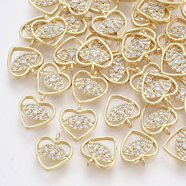 Brass Micro Pave Cubic Zirconia Charms