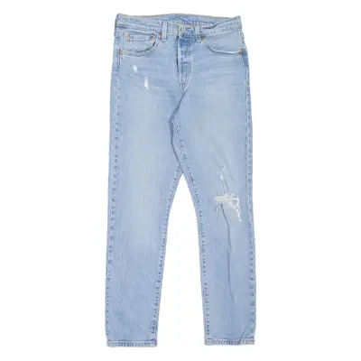 LEVI'S 501S Jeans BIG E Distressed Womens Blue Skinny Straight W28 L28