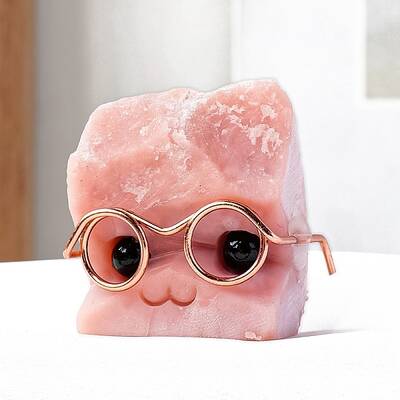 Synthetic Pink Opal Hedgehog Display Decorations