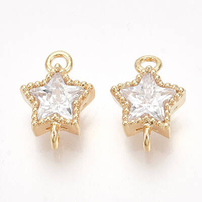 Brass Cubic Zirconia Links