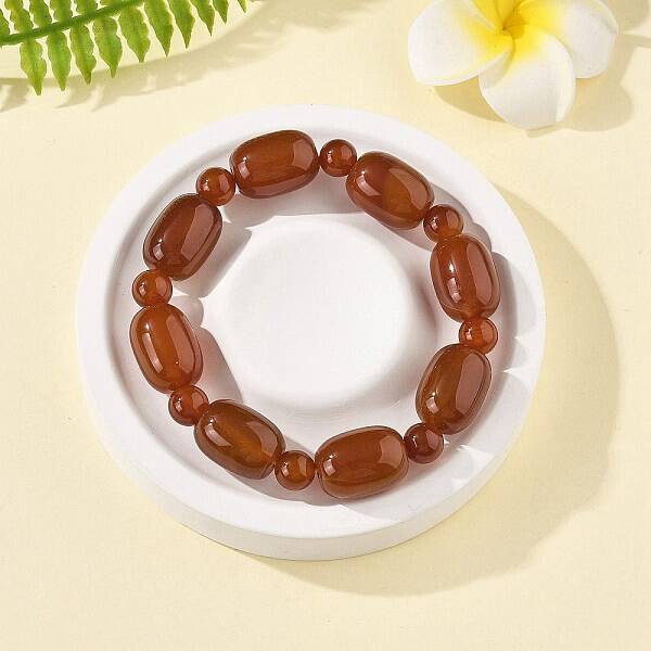 Natural Carnelian Bead Stretch Bracelets