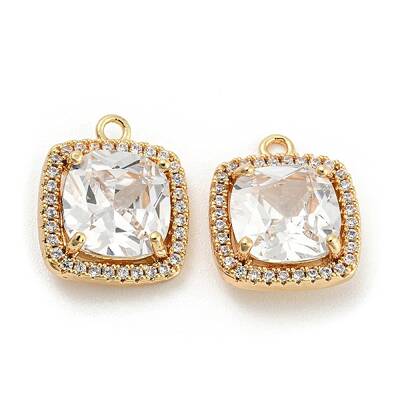 Brass Micro Cubic Zirconia Pendants
