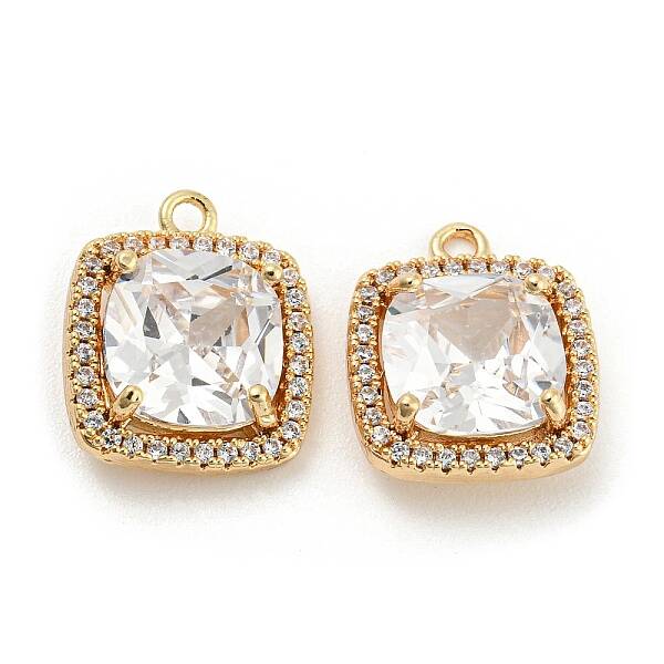 Brass Micro Cubic Zirconia Pendants
