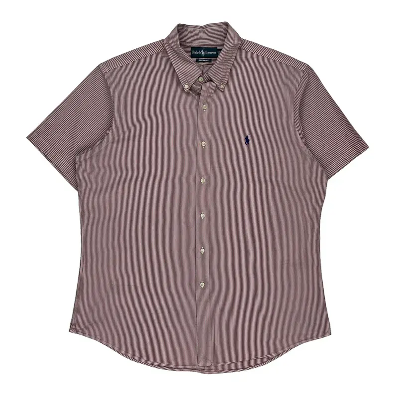 Ralph Lauren Striped Short Sleeve Shirt - XL Red Cotton