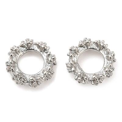 Rack Plating Brass Micro Pave Cubic Zirconia Beads