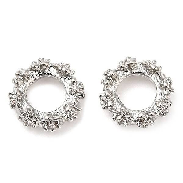 Rack Plating Brass Micro Pave Cubic Zirconia Beads