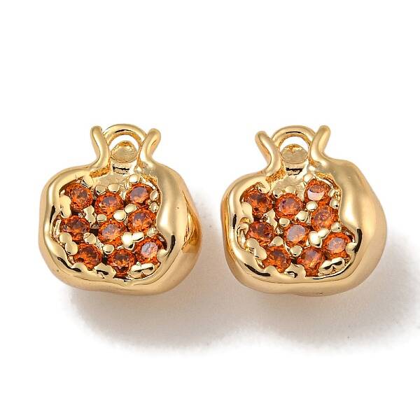 Brass Micro Pave Clear Cubic Zirconia Charms