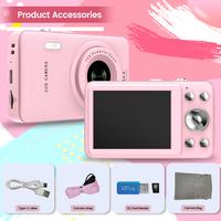 CCD, Vlogging Camera, 16X zoom and 32G storage card, Portable Digital Camera, Ideal Gift for Boys, Girls, Teenagers, and Begi...