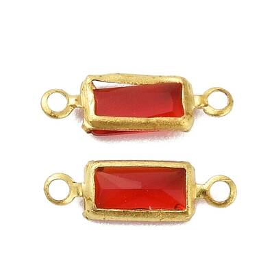 Brass Pave K9 Glass Connector Charms