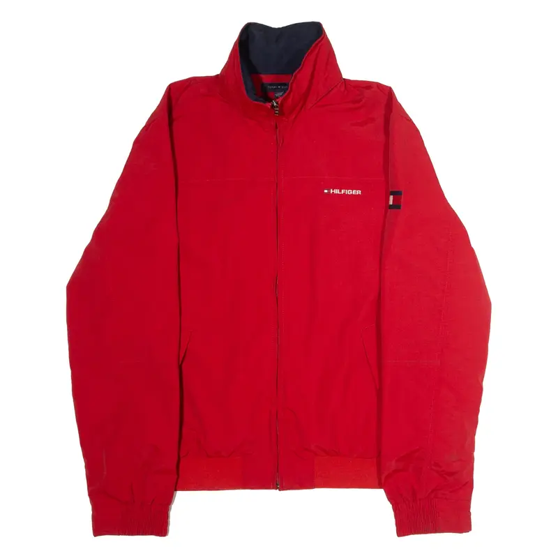 TOMMY HILFIGER Mens Jacket Red Nylon Hooded L