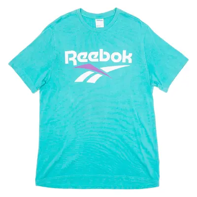 REEBOK Mens T-Shirt Blue Crew Neck L