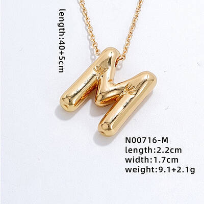 Stainless Steel Party Balloon Letter Pendant Cable Chain Necklaces for Women