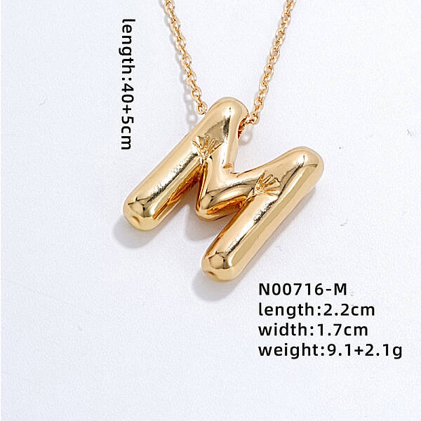 Stainless Steel Party Balloon Letter Pendant Cable Chain Necklaces for Women