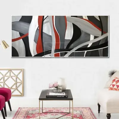 Extra Large Abstract Paintings On Canvas Original Gray Painting Lots Texture | SONG OF THE SEA