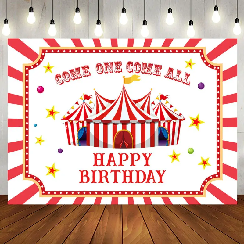 Come One Come All Circus Kids 1st Birthday Backdrop - Aperturee