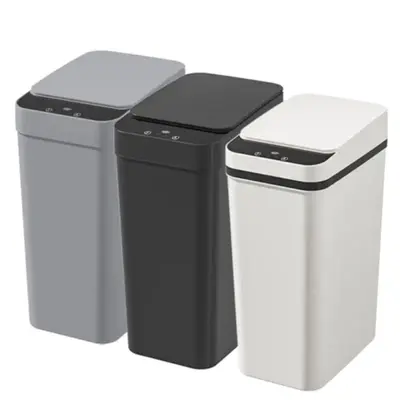 12L/3.1Gal Slim Design Trash Can with Triple-Sensing | Wave/Kick/Knee Activation | One-Touch Hold-Open | 6\