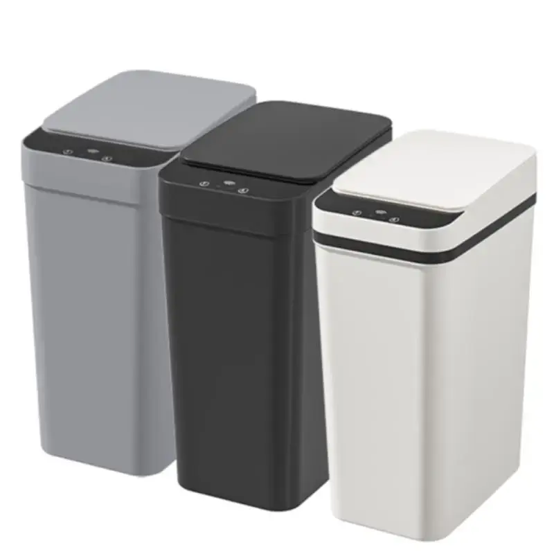 12L/3.1Gal Slim Design Trash Can with Triple-Sensing | Wave/Kick/Knee Activation | One-Touch Hold-Open | 6\