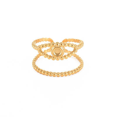 Ion Plating(IP) 304 Stainless Steel Open Pad Ring Cabochon Settings