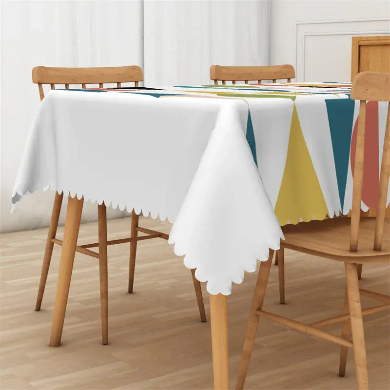 Colorful Abstract Triangle Oval Rectangle Tablecloth - Aperturee