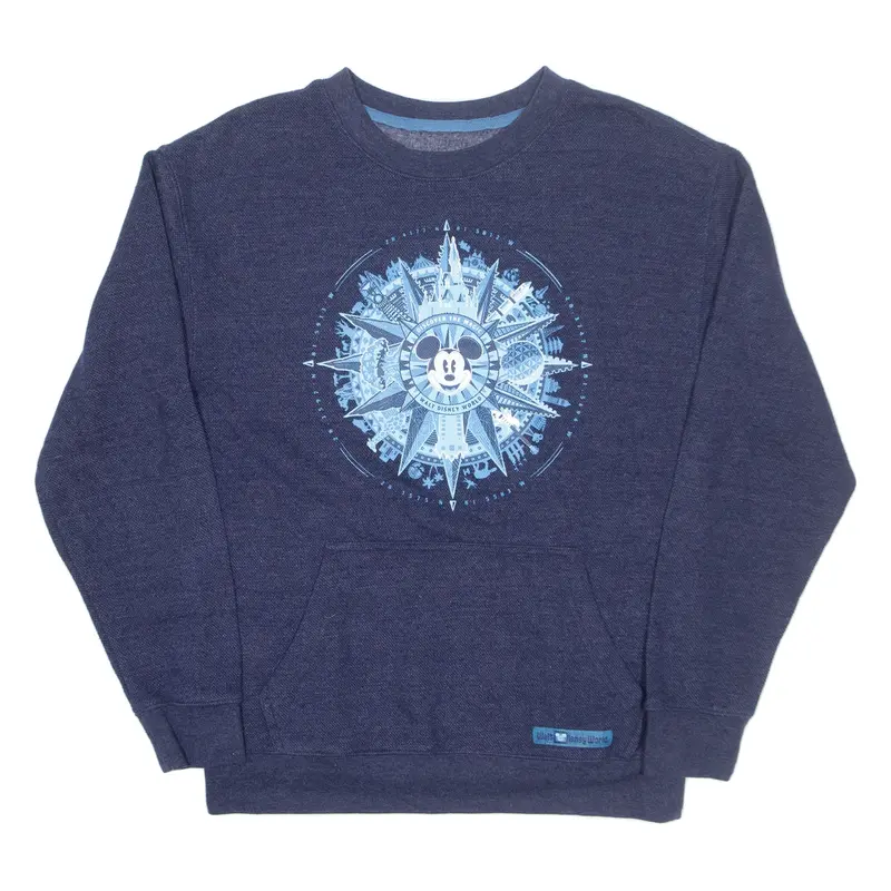 DISNEY Disney World Mickey Mouse Mens Sweatshirt Blue USA M