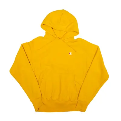 CHAMPION Hoodie Yellow Pullover Mens M