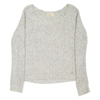 HOLLISTER Womens Jumper Grey Chunky Knit S