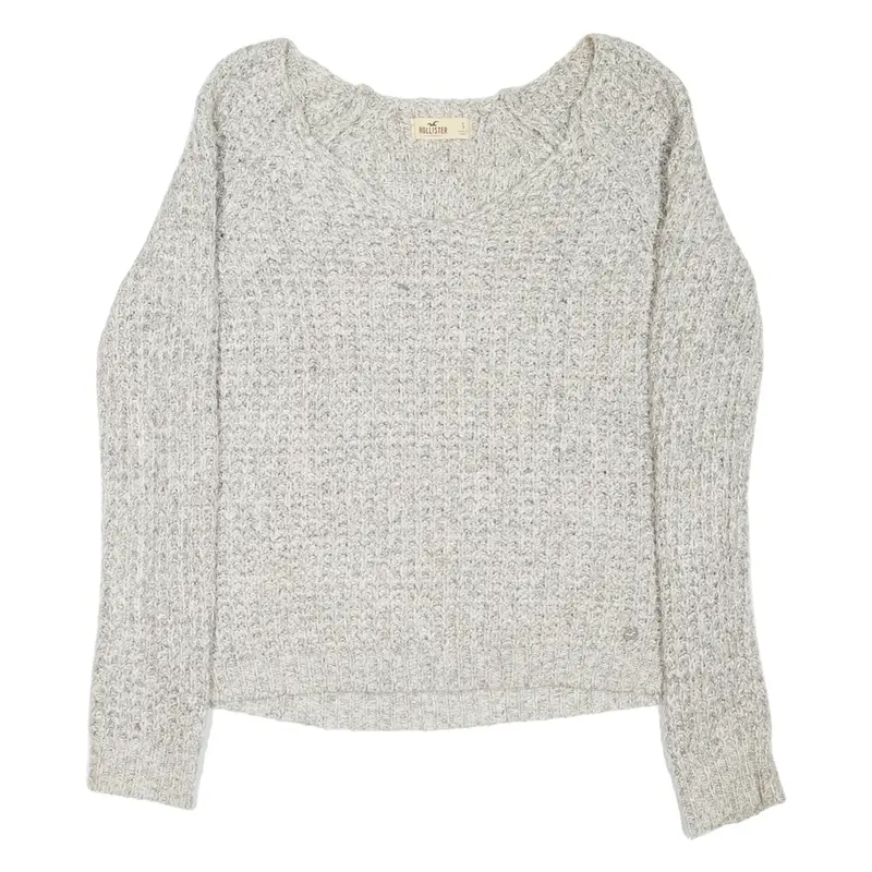 HOLLISTER Womens Jumper Grey Chunky Knit S