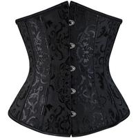 Women's Lace Up Boned Jacquard Brocade Waist Training Underbust Corset  9427 D1