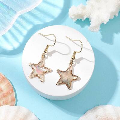 Natural Paua Shell Dangle Earrings