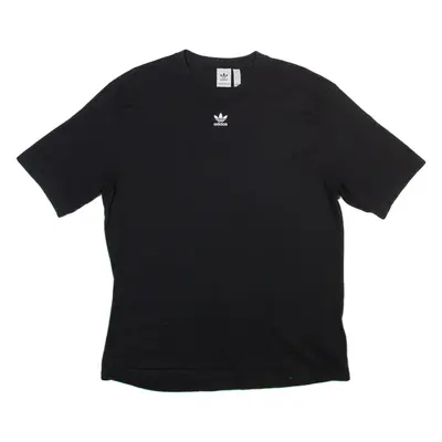 ADIDAS ORIGINALS Womens T-Shirt Black Crew Neck UK 10