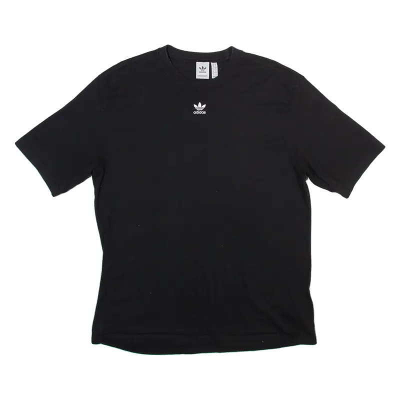 ADIDAS ORIGINALS Womens T-Shirt Black Crew Neck UK 10