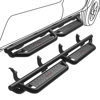 OEDRO® Running Boards for 2022-2025 Toyota Tundra Crewmax Cab, Bolt-on Drop Side Step, Black Powder Coated All-Steel Nerf Ba...