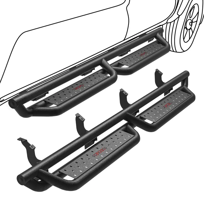 OEDRO® Running Boards for 2022-2025 Toyota Tundra Crewmax Cab, Bolt-on Drop Side Step, Black Powder Coated All-Steel Nerf Ba...