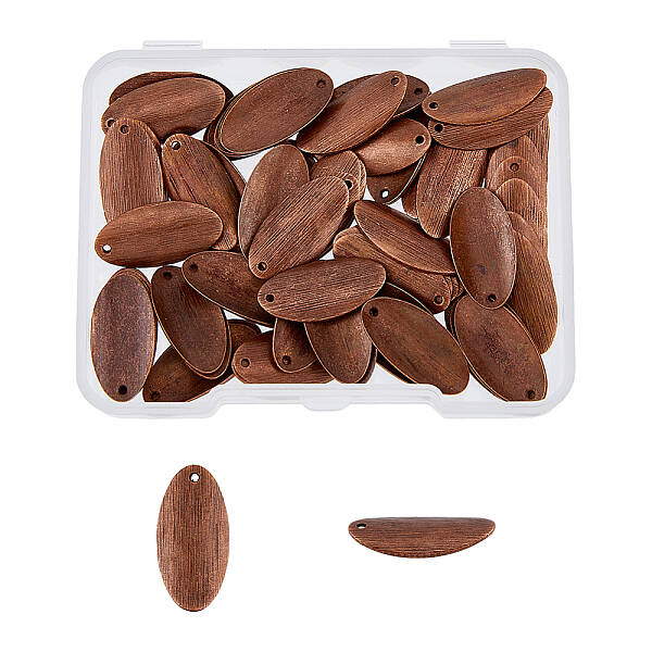 Brass Blank Tag Flat Oval Slice Pendants