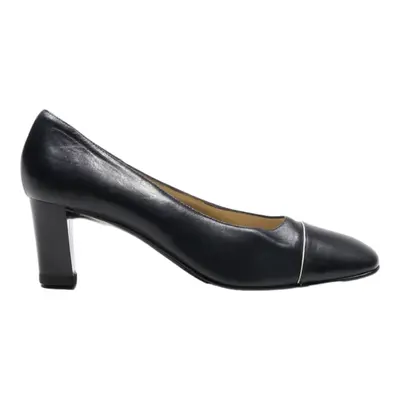 BALDININI Court Heels Black Leather Womens UK 6.5